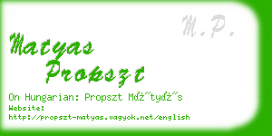 matyas propszt business card